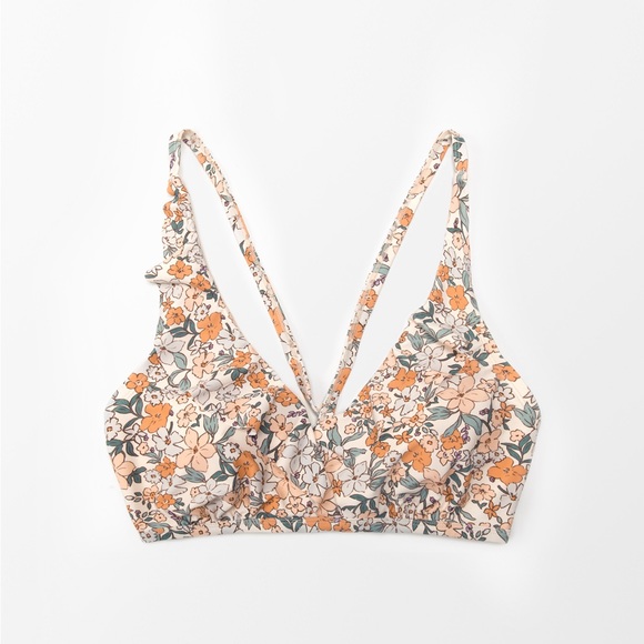 Cupshe Swim Cupshe Elodie Ditsy Floral Ruffle Plus Bikini Peach And